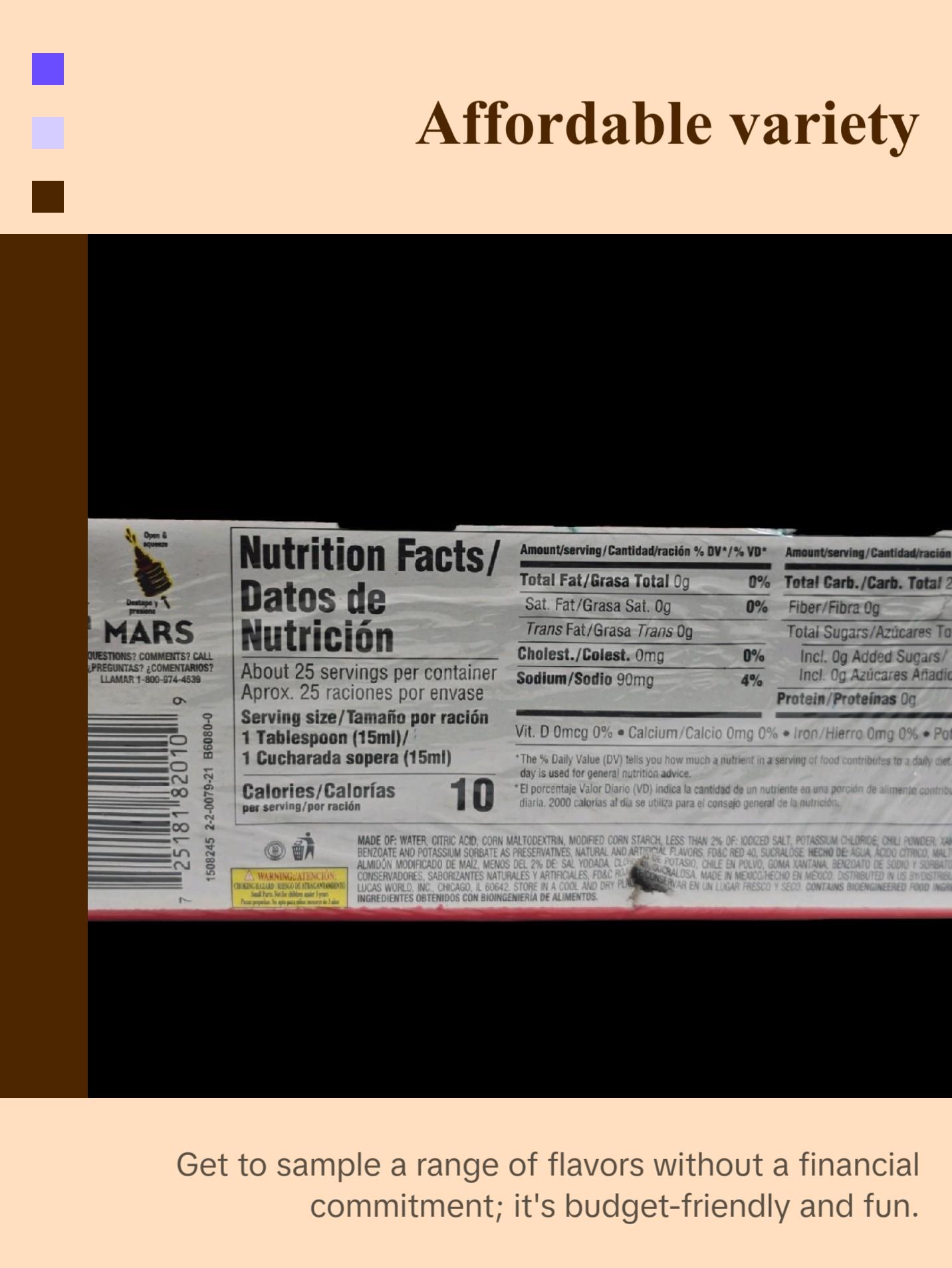 Lucas Gusano Chamoy Candy Snack, 10 Pieces of 1.26oz Each