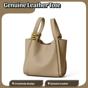 2025 Autumn Winter Women's Crossbody Versatile Genuine Leather Bucket Handheld Basket Tote Bag Trendy New for All Occasions high-quality daily commuting