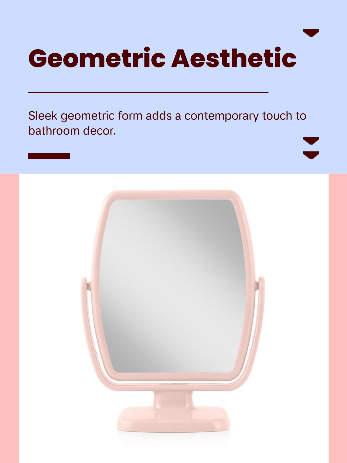 Zadro GEO Vanity Makeup Mirror with 5X/1X Magnification, Geometric Design, 360° Swivel, Optical Glass & Sleek Acrylic Decor bathroom  gadgets