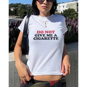 Do Not Give Me A Cigarette Drunk Cigs Don't Count Babyteedo Not Give Me A Cigarette Coquette Clothing Coquette Top Y2k Baby Tee