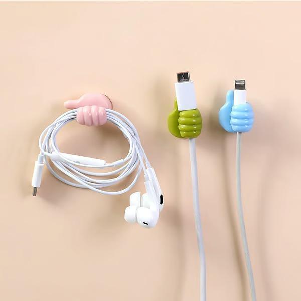 [30 PCS] Creative Traceless Punch-Free Thumb Hook, Data Cable Storage, Desktop Organization, Daily Necessities Storage Organization