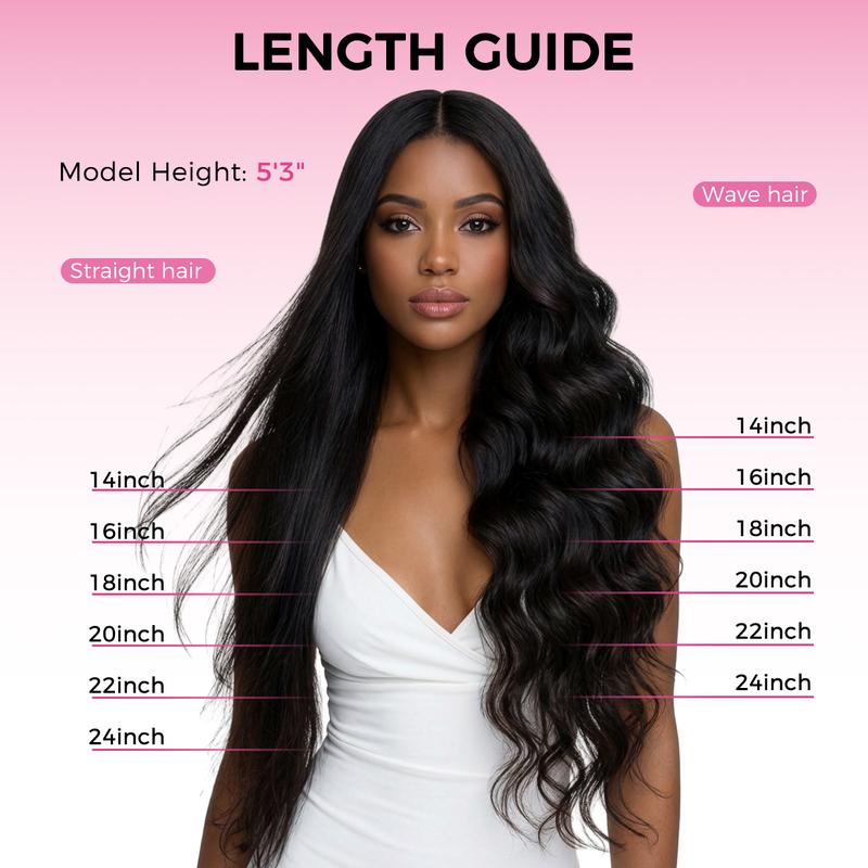 LASHEY 100% Virgin Human Hair Extensions | Seamless & Invisible Edge Clip-In | 14-24 Inch | Silky Straight, Body Wave, Kinky Straight, Kinky Curly  [valentines gifts]