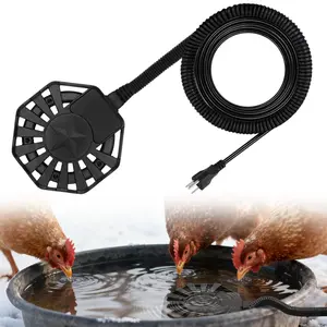 250W Submersible Chicken Waterer Heater- Thermostatic Control Deicer for Max 40 Gals Water Capacity, Energy-Saving Rust-Proof Chicken Coop Poultry Water Heaters for Duck Goose Bird Livestock