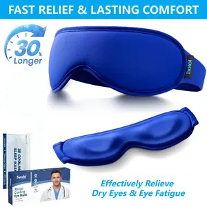 Cooling Gel Eye Mask Blue - Contoured Cold Compress for Puffiness & Eye Strain - Reusable Chill Mask for Travel & Self Care