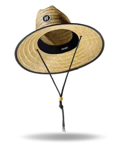 Lifeguard Straw Hat in Bare Black