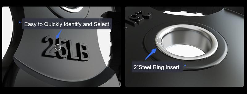 RitFit Olympic Rubber Grip Plates for Barbell, 2-Inch Weight Plates for Weightlifting and Strength Training in Home & Gym, Single, Pair and Sets(2.5/5/10/25/35/45 LB) RitFit Olympic Rubber Grip Plates for Barbell, 2-Inch Weight Plates for Weightlifting and Strength Training in Home & Gym, Single, Pair and Sets(2.5/5/10/25/35/45 LB)