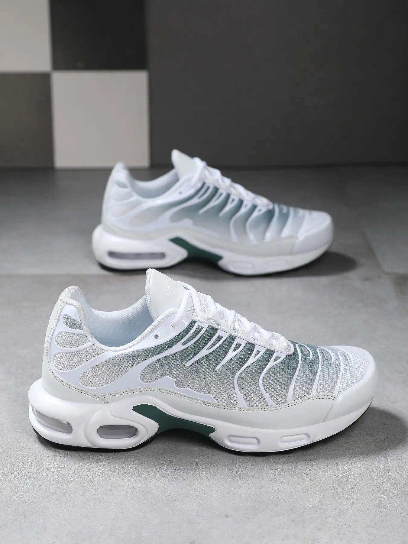Men's Air Cushion Running Sneakers - Visible Heel Air Sole, Breathable Mesh Upper, Non-Slip Durable Rubber Outsole, Wave Skeleton Design - Professional Shock-Absorbing Shoes for Jogging, Training & Gym Workouts