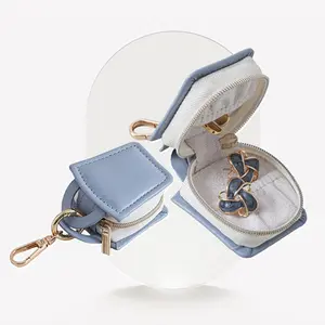 Ring storage bag Update Ring holder Keychain for jewelry,Portable Mini Gym Travel Jewelry Case for Earrings Rings Necklaces Man and Women