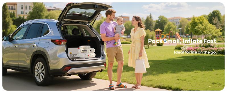 QPAU Inflatable Baby Seat with Safety Harness for Babies 3 Months & Up, Baby Floor Seats for Sitting Up, Baby Seats for Infants, Blow Up Baby Chair with Built in Air Pump (Dinosaur)