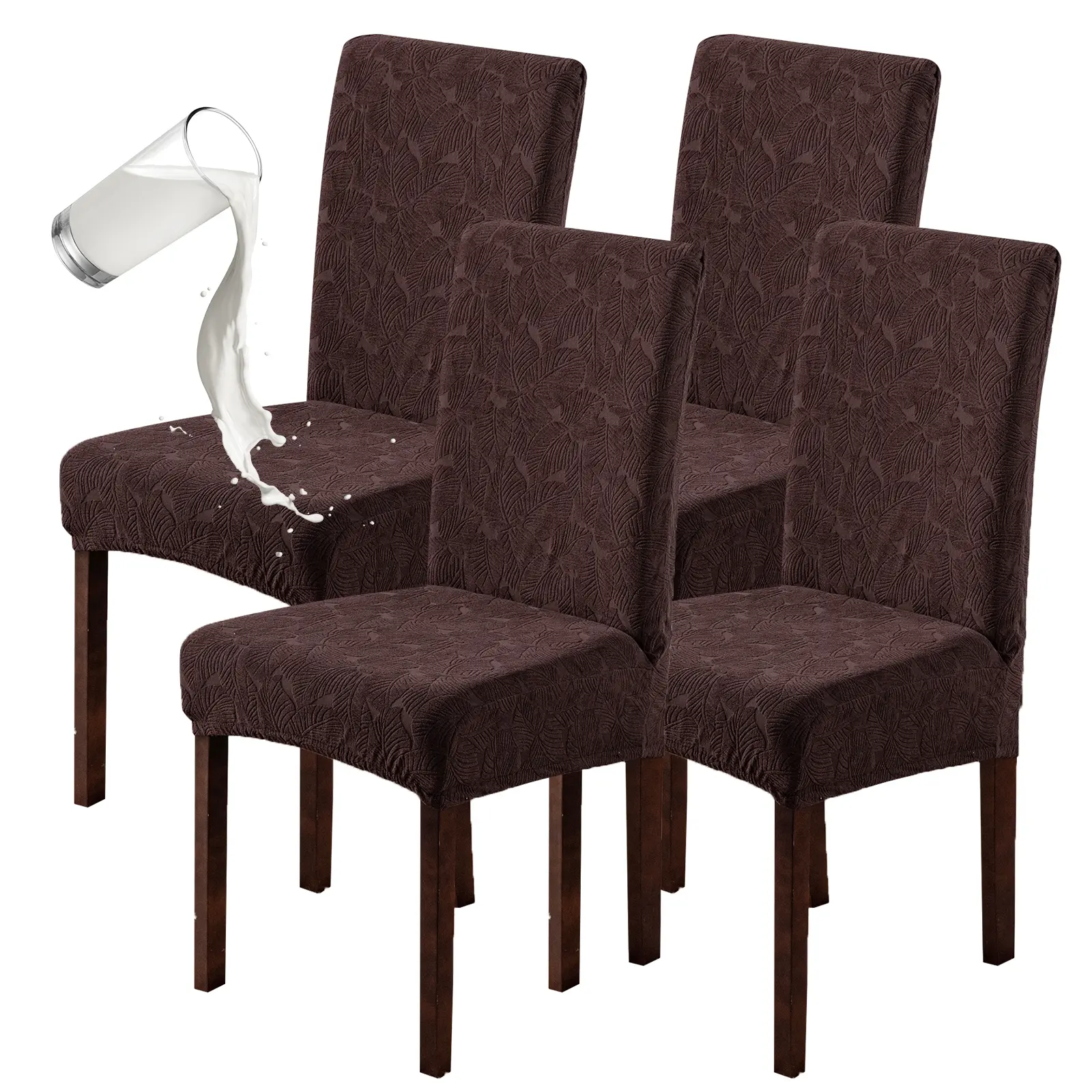 Removable Washable Dining Chair Covers, Stretch Spandex Slipcovers for Parsons Chairs, Anti-Dust Seat Protector for Kitchen Wedding Party