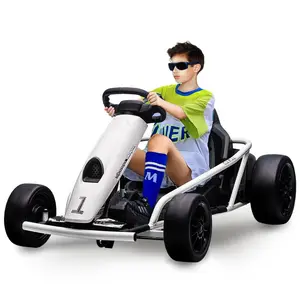 Heavy Duty Kids' 24V Ride On Car Go Kart (Ages 8-14) - Dual 300W Motors, Impact-Resistant PE Body, Iron Frame, 8.1 MPH Drifting, 155 Lbs Max Load, Music, Horn, Seat Belt, White, Go Karts