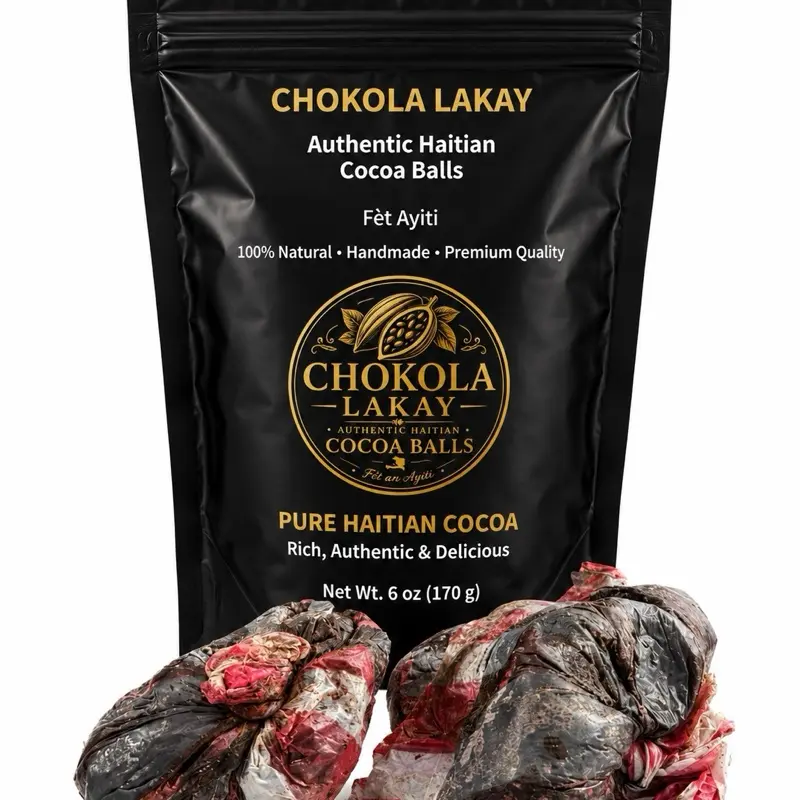 Chokola Lakay Haitian Handmade Cocoa Balls - 100% Natural, 2 Count, 6 oz (170g)