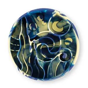 Happy Dingos Starry Night – Slow Feeder Bowl for Dogs, Prevents Bloat & Fast Eating, BPA-Free Silicone