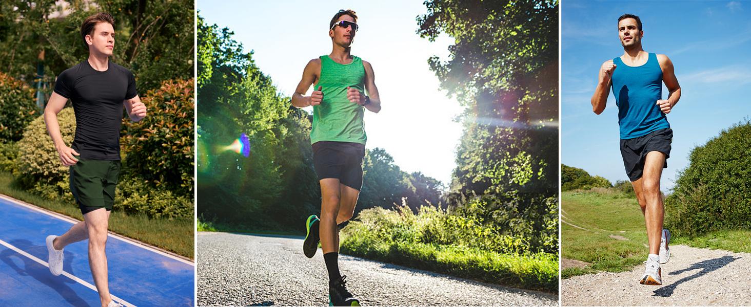 COOFANDY Mens 2 Pack Running Shorts 2 in 1 Workout Shorts Quick Dry Gym Training Athletic Jogger with Phone Pockets jortsmen