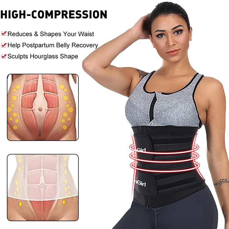 Postpartum Waist Trainer Double Belt - Zipper Closure Sweat-Boosting Abdominal Binder | Postnatal Recovery Shapewear for Tummy Control & Body Sculpting