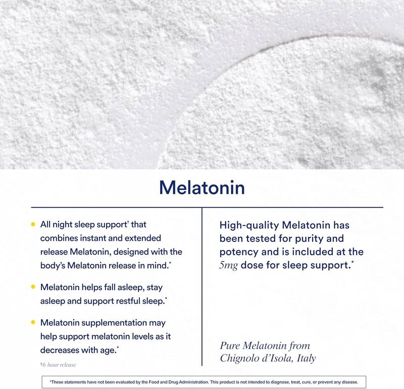 Ritual Sleep BioSeries™ Melatonin: Sleep Aid for Adults, Sleep Supplement with Time Released Capsules, Drug Free Sleep Vitamins for Adults for All Night Sleep Support, 20 Capsules