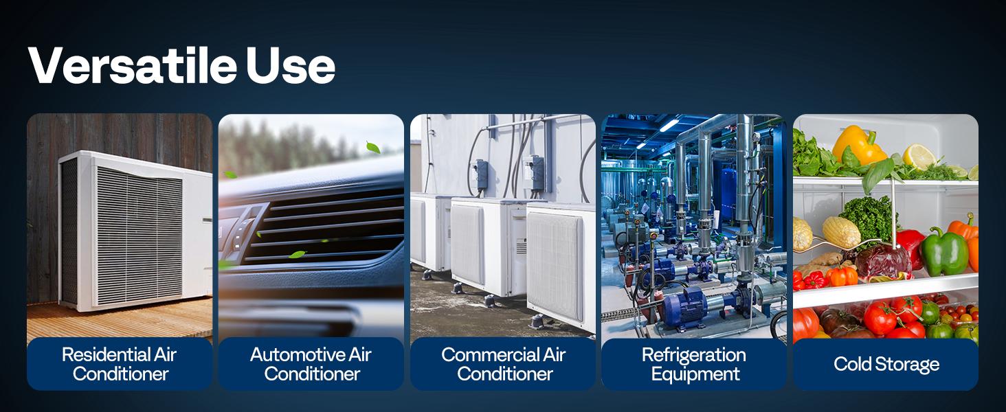 VIVOHOME Digital HVAC Manifold Gauge Set with R134a R1234yf Quick Couplers and Can Taps, Refrigeration Car AC Gauges with 3 Hoses for R134a R410a R32 R1234yf R454B Refrigerant Recharge Kit Air Conditioning Portable Automotive diagnostic tool