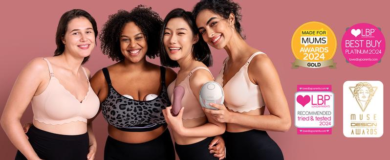 Momcozy Black Friday Breast Pump Hands Free Mobile Style | M6, Wearable Breastfeeding Pump Ideal Rhythm for More Milk, DoubleFit Flange More Fit & Discreet with 3 Modes & 9 Levels, 24mm - 2 Pack Quill Gray