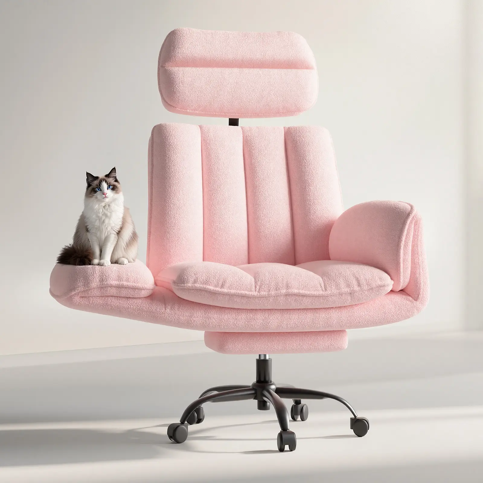 【New】Homrelexa Ergonomic Desk Chair - 30.3in Wide Seat, Pet-Friendly, 180° Flip-Up Armrests, Cloud Comfort Dual-Layer Memory Foam (Hugs Body), 400lbs Capacity, Pill-Resistant Velvet Look, Silent-Smooth Casters, Adjustable Rolling Chair for Home/Gaming