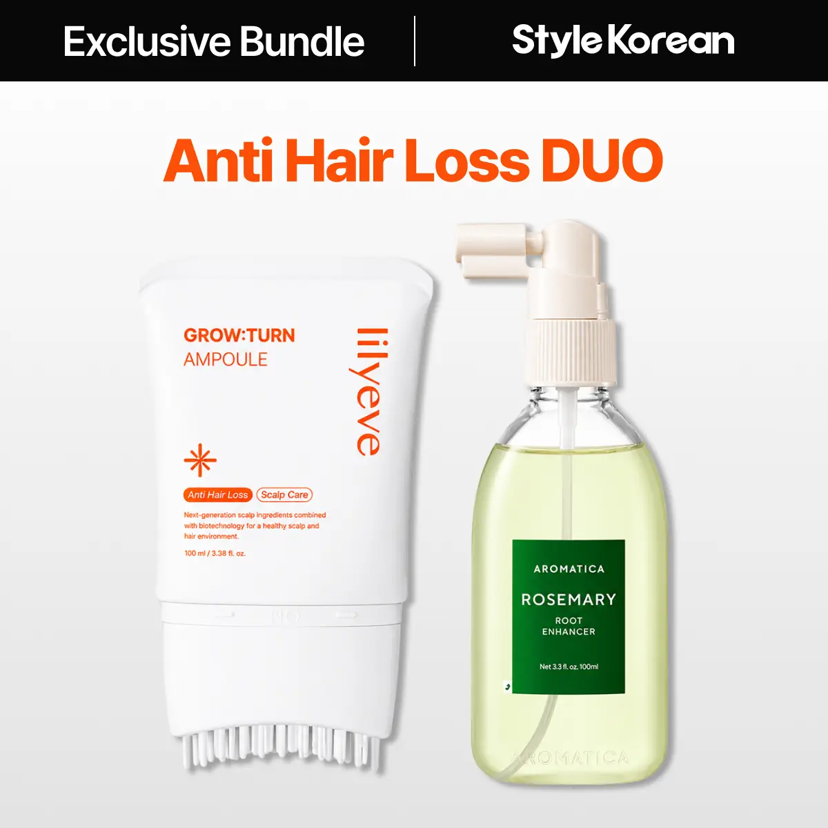 [StyleKorean] Anti-Hair Loss Care Duo Set | Scalp Boosting Ampoule + Rosemary Root Enhancer | Gift for Parents | Strengthen & Nourish for Healthier Hair