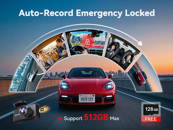 REDTIGER F17 Plus 4 Channel Dash Cam 2.7K+1080P*3 STARVIS 2 128GB Card 360° Front Inside Rear IR Night Vision 5GHz WiFi GPS Voice Control Touchscreen Parking Mode Holiday Haul