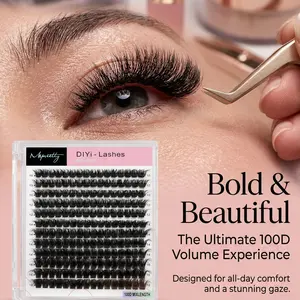 100D mix lengthes fluffy drama looking styles  easy seperate of having a natural looking supplied by factory customized lashes and lash box Eyelash Set Cosmetic