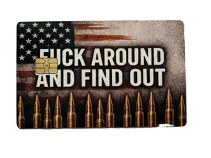 FAFO Patriotic Bullet Card Skin Credit Debit Card Skin - Fuck Around and Find Out Design - Waterproof Anime Artwork - Personalized Anime Sticker for Credit Cards - Limited Edition - Easy Application - Secure Fit - Versatile Compatibility - Perfect Gift