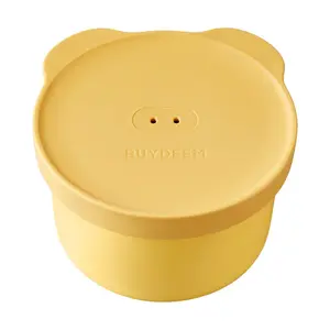 BUYDEEM 9cm Ceramic Bento Box, Mini Steamer Pot for Rice, Food Steamer Accessory, 200ml, "Little Goose Yellow" - CT3009