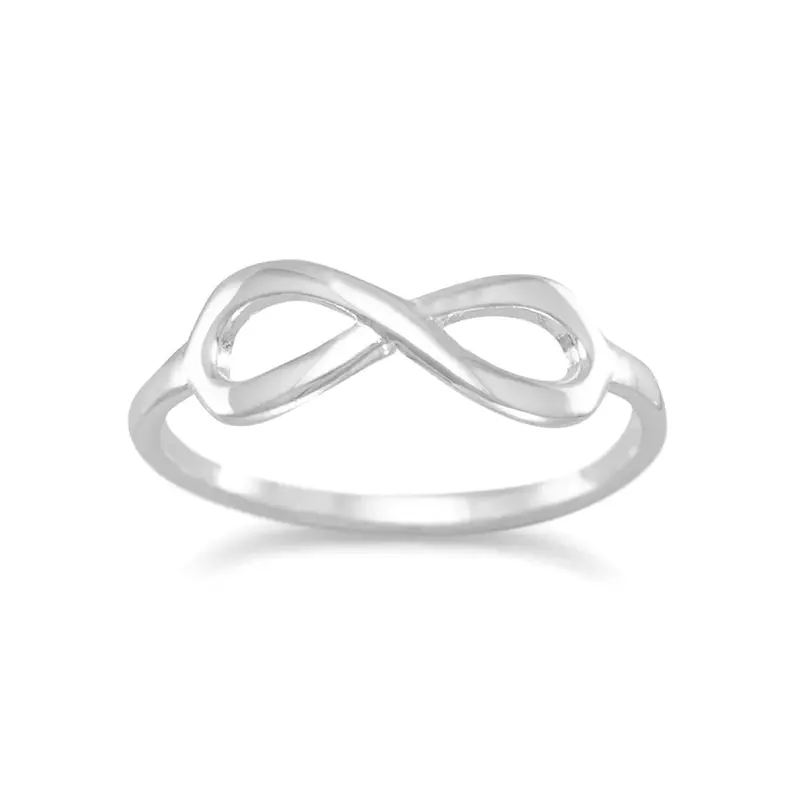 Sterling Silver Infinity Ring, Polished Design, Size 4-11, 6mm x 16mm Symbol