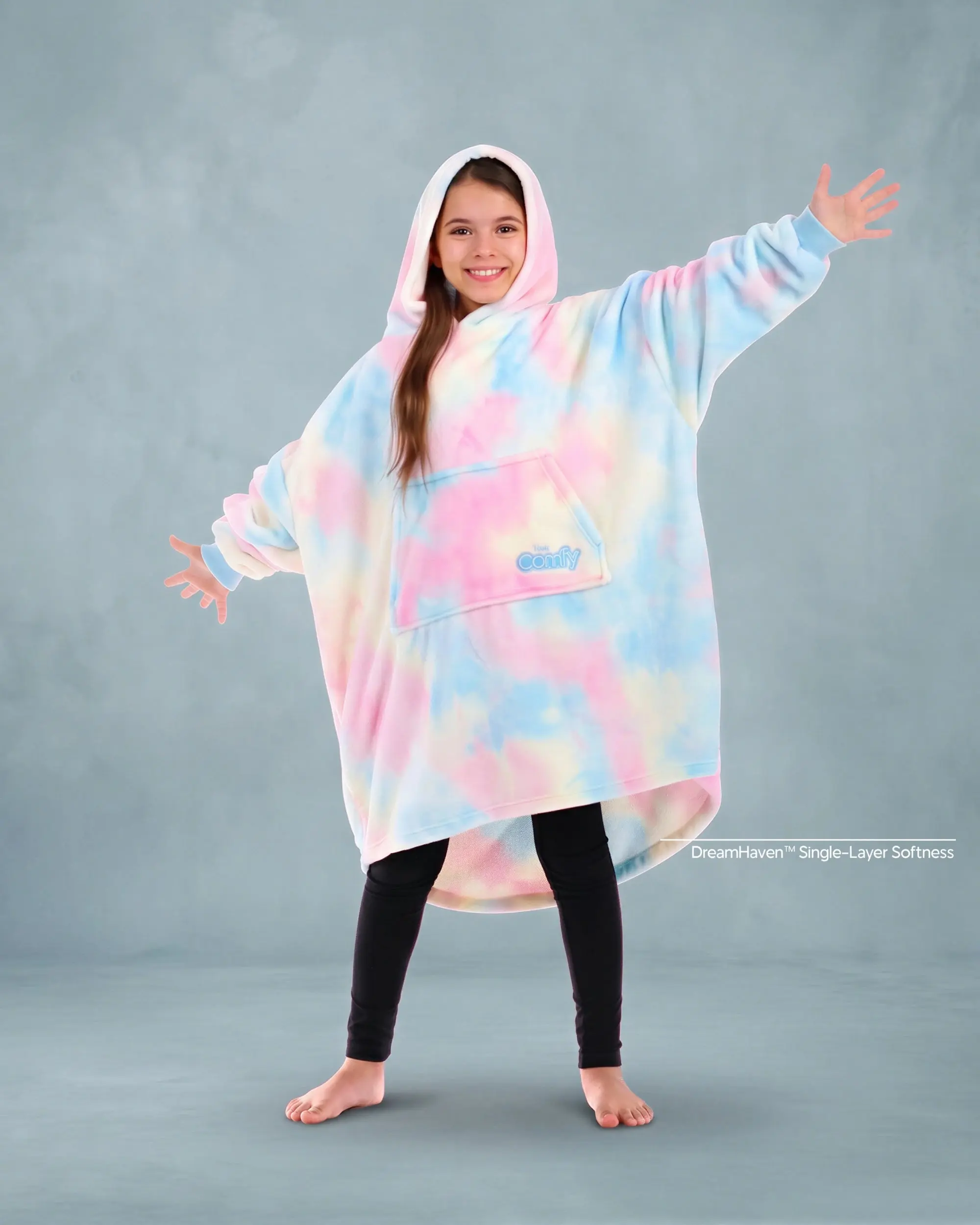 THE COMFY Dream Jr. - Kids' Baby-Blanket Soft Wearable Blanket Hoodie, for Ages 10 and Under, Machine Washable, One Size Fits Most, Seen on Shark Tank, Great Gift