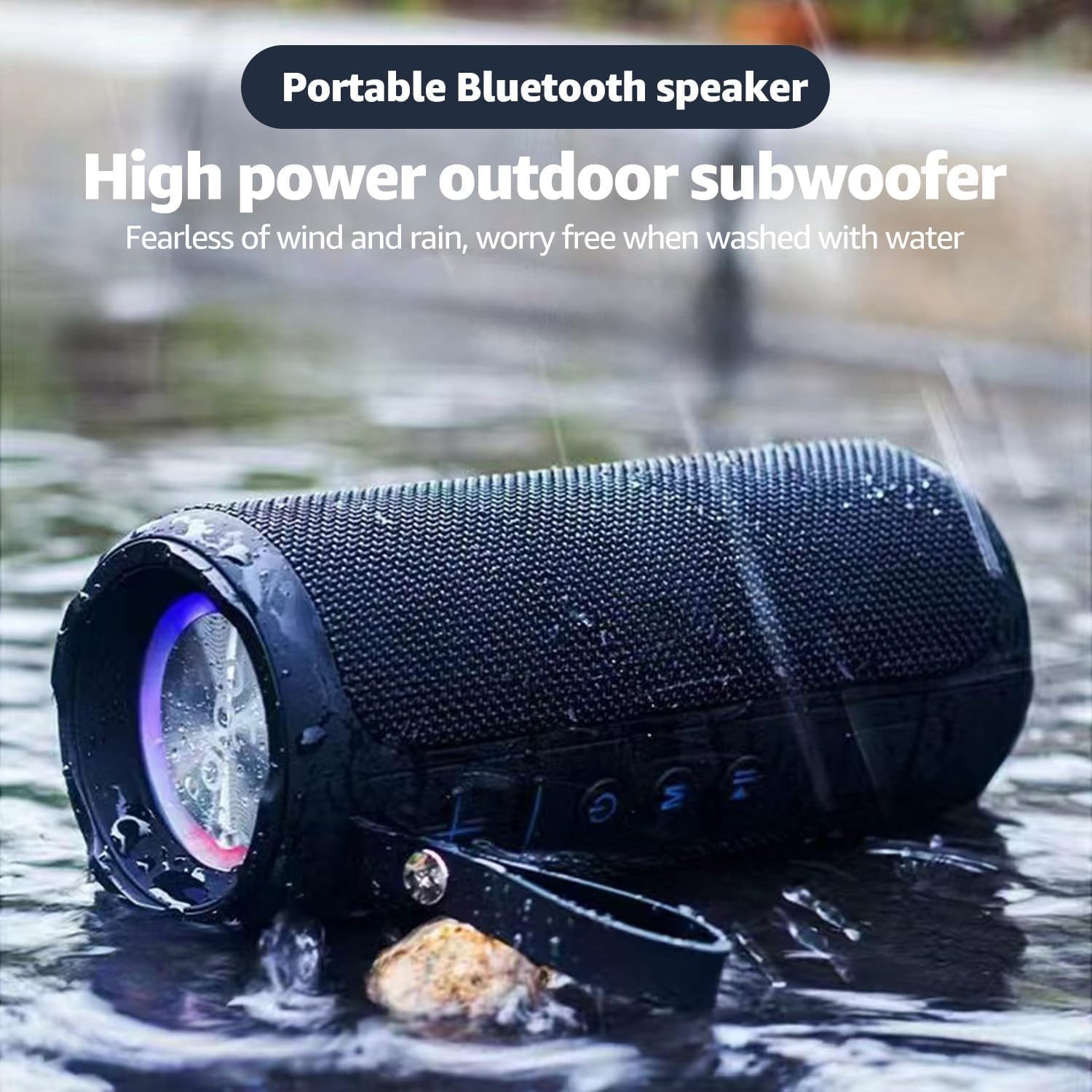 ZZA Portable Wireless Speaker，Powerful 360° Sound, 24W Audio with Impactful Bass, 1600AH Battery, IPX6 Waterproof, Shockproof, TWS Stereo, Speaker Wireless for Outdoor Beach Pool subwoofer Weatherproof Loudspeaker System Durable speaker bluetooth speakers