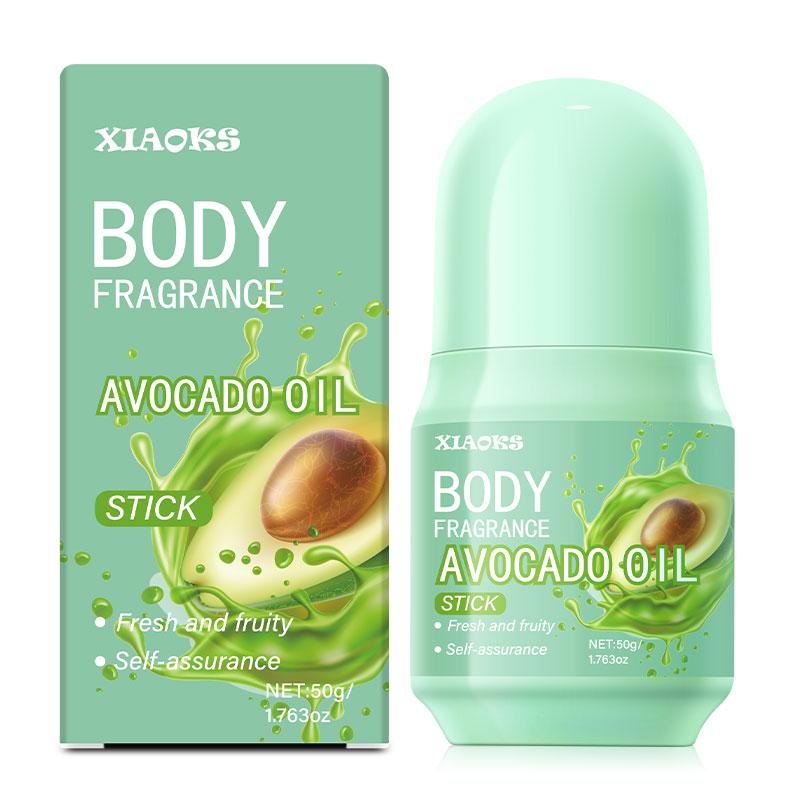 XIAOKS Avocado Oil Body Fragrance Stick 50g - Fresh Fruity Scent, Long-Lasting, Non-Greasy, Multi-Site Applicable, Body Care, Gentle Moisturizing, Mint Scented