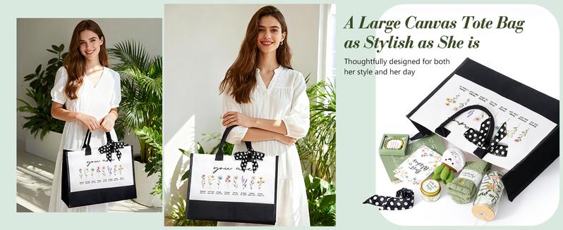 Mayicivo Christian Christmas Gifts for Women, Religious Faith Gift Set with Canvas Tote Bag, Inspirational Spiritual Gifts for Mom, Sister, Wife, Grandma, Best Friend Basket