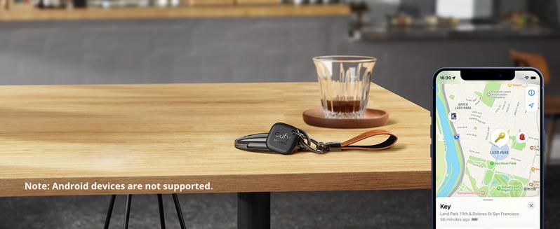 eufy Security by Anker SmartTrack Link (Black, 1-Pack), Android not Supported, Works with Apple Find My (iOS only), Key Finder, Bluetooth Tracker for Earbuds and Luggage, Phone Finder, Water Resistant