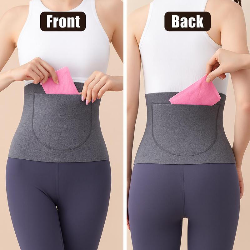 German-style waist support belt with heating function to warm the stomach and relieve back pain; double pockets for women to keep warm and protect against cold.