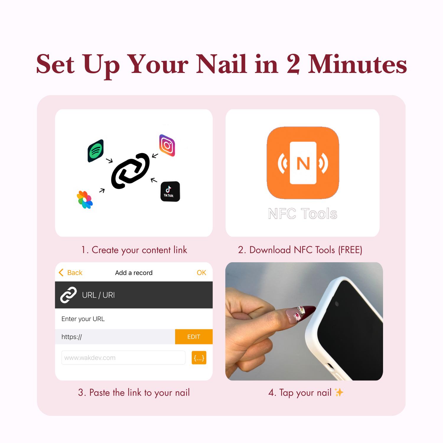 NailPhoria HEARTSTRUCK Collection - Valentine Handmade Press-On Nails | Reusable, Salon-Quality, Long-Lasting, Glossy Design