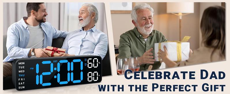 LED Digital Alarm Clock with Dual Alarm, Digital WallClock for Home Bedroom & Office, 10"Large Display12/24H Desk Clock with Temperature/Humidity/Week/Adjustable Dimmer, Minimalist Clock Lights Set, NewYear's Day Decorations, Valentine's Day Gifts LED Digital Alarm Clock with Dual Alarm, Digital WallClock for Home Bedroom & Office, 10"Large Display12/24H Desk Clock with Temperature/Humidity/Week/Adjustable Dimmer, Minimalist Clock Lights Set, NewYear's Day Decorations, Valentine's Day Gifts