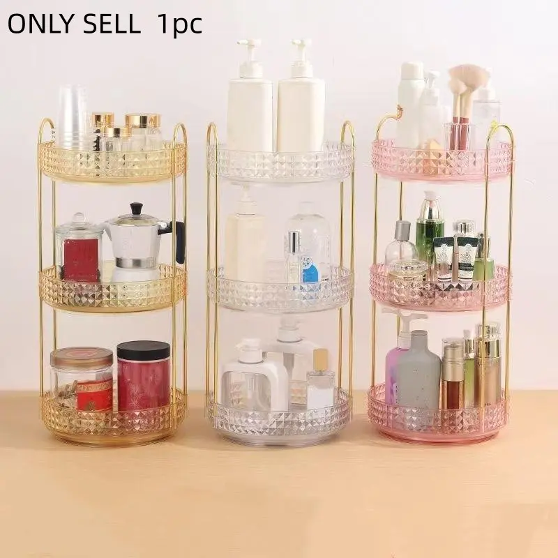 Multifunctional Rotating Storage Rack, 1 Count Cosmetic Organizer Box, Beauty Organizer, Desktop Display Shelf and Bathroom Kitchen Storage Holder, Cosmetics Organizer Storage, Beauty Supplies Organizer