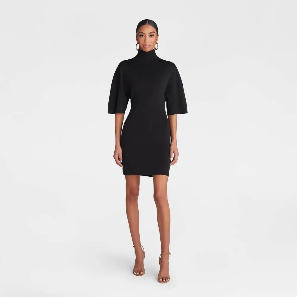 KBB by KAHLANA Women's Everyday Knit Basic Short-Sleeve Laceback Mini Dress - Rayon Fabric, Cutout Detail