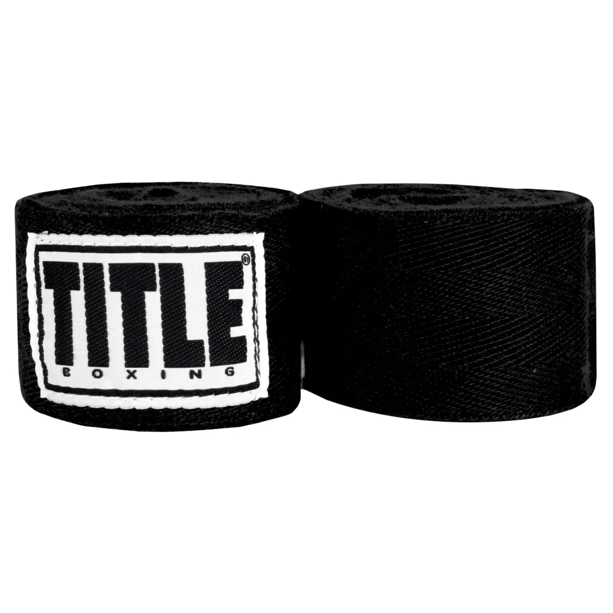 Title Boxing Traditional Herringbone Weave Handwraps - Black, 2" x 180" Extra-Long Boxing Equipment with Quick Application, Extra Secure Support, Dependability