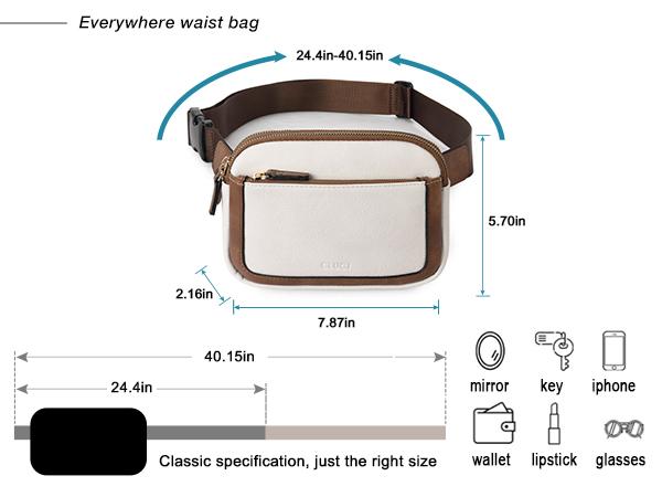 CLUCI TikTokShopSpringGlowUp Belt Bag for Women, Mini Everywhere Crossbody Waist Bag Adjustable Strap, Vegan Leather Women's Fanny Pack Bum Bag Gift