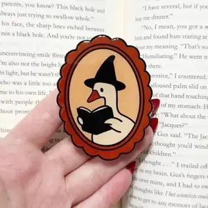 Cozy Halloween goose reading Kindle Grip Kindle Popsocket Book Bookish Magnetic Kindle Grip Books Lover Kindle Accessories Phone Holder PopSocket Phone Grip Magnetic Pop Socket Phone Grip