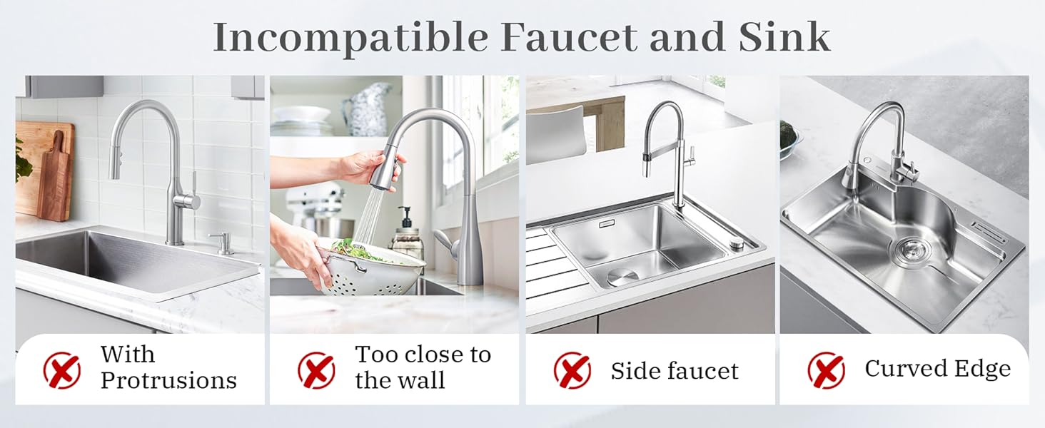 CityDry-Kitchen Sink Faucet Mat, Silicone Folding Splash Guard, Draining Mat with Button Lock, Sink Faucet Protector, Sink Accessories for Kitchen