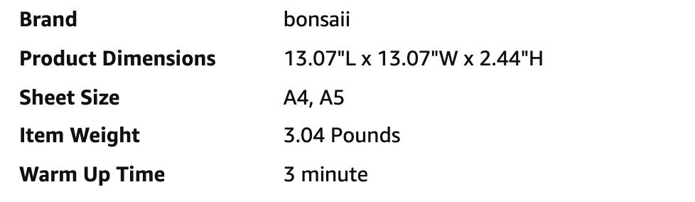 Bonsaii 9”4in1 Thermal Laminator Machine,Anti-Jam Technology for Documents,Photos&Posters,Includes 40 Laminating Sheets,Perfect for Office、School、Home