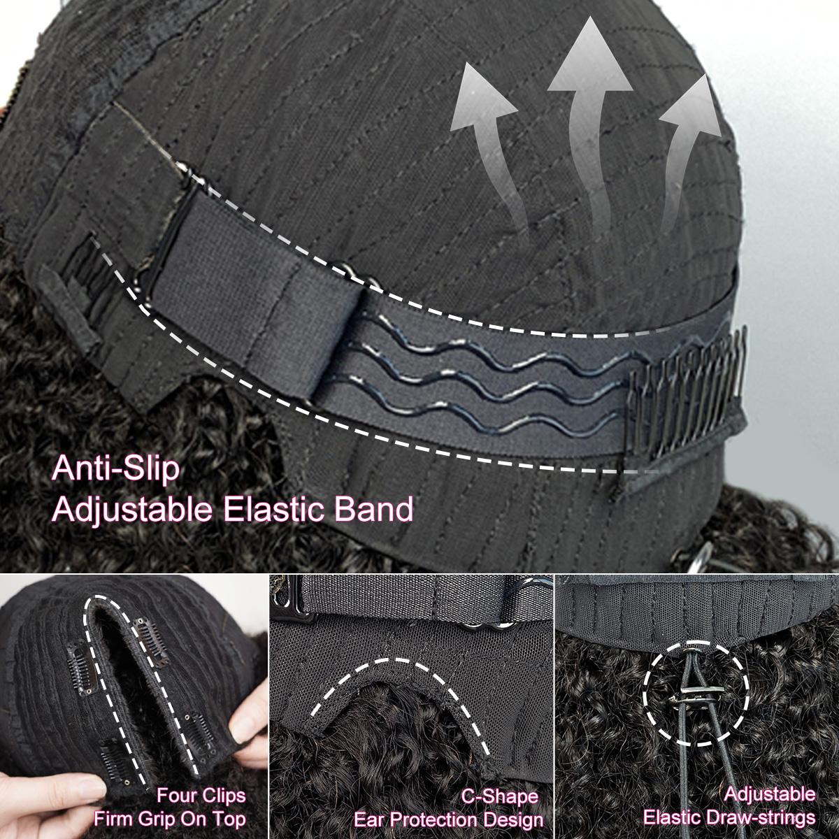 ISEE HAIR Wear Go V part Wig Kinky Curly & Afro Curly & Kinky Straight Glueless Wig With Elastic Draw-strings Invisible Hairline Human Hair Wigs Beginner Friendly#SpringStatements