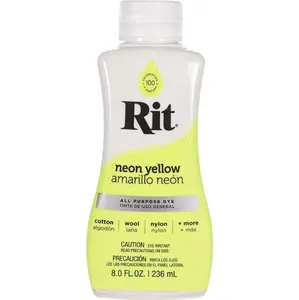 Rit Neon Yellow 8 oz Liquid Fabric Dye for Clothing Décor & Crafts