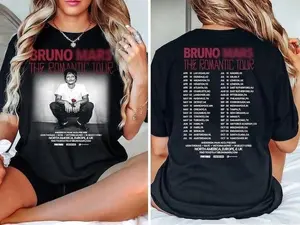 Bruno The Romantic Tour T-shirt 2026 | Tour Dates In the Back | Two Sided T-Shirt | Mars Original Design
