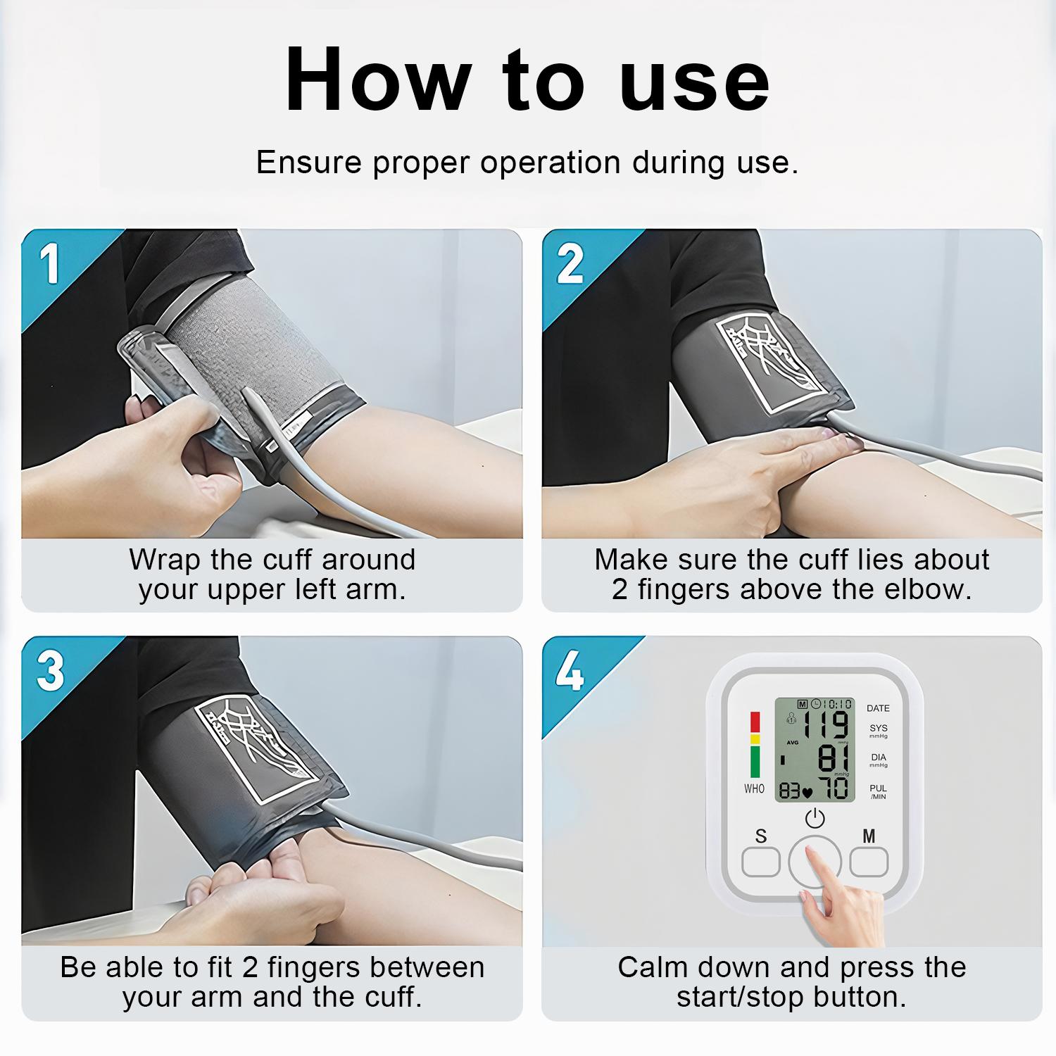 Blood Pressure Monitor, Blood Pressure Machine Upper Arm Large Cuff(8.8"-17.7"), High Automatic Blood Pressure Monitors Cuff for Home Use, (BP) Manual Arm Blood Pressure Monitors, 2 * 99 Memory