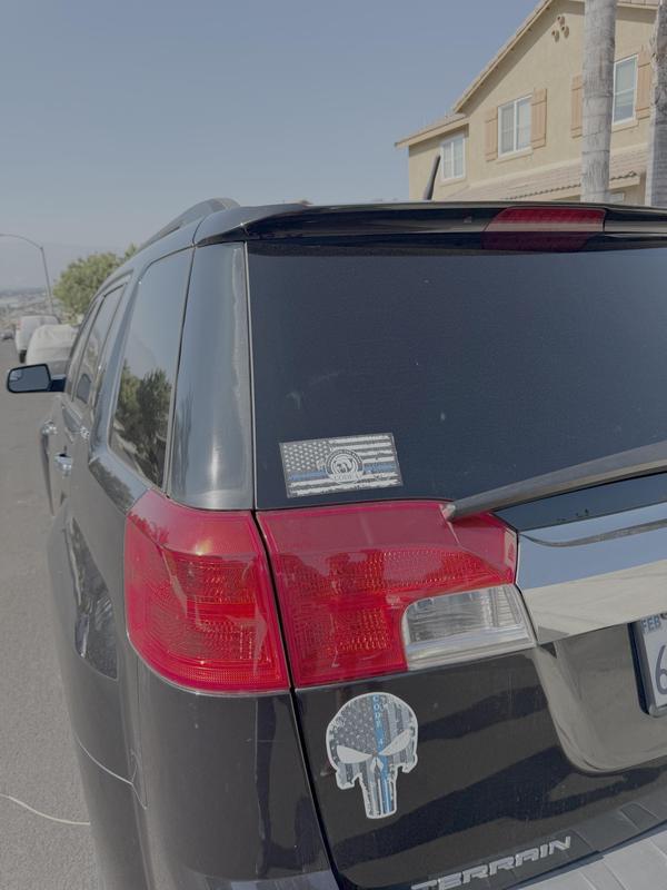 1 Piece Code 4 Thin Blue Line Sticker 6X3" (Free Red Card) Humanizing the Badge Bumper Decal for Police Support Car & Truck Decoration