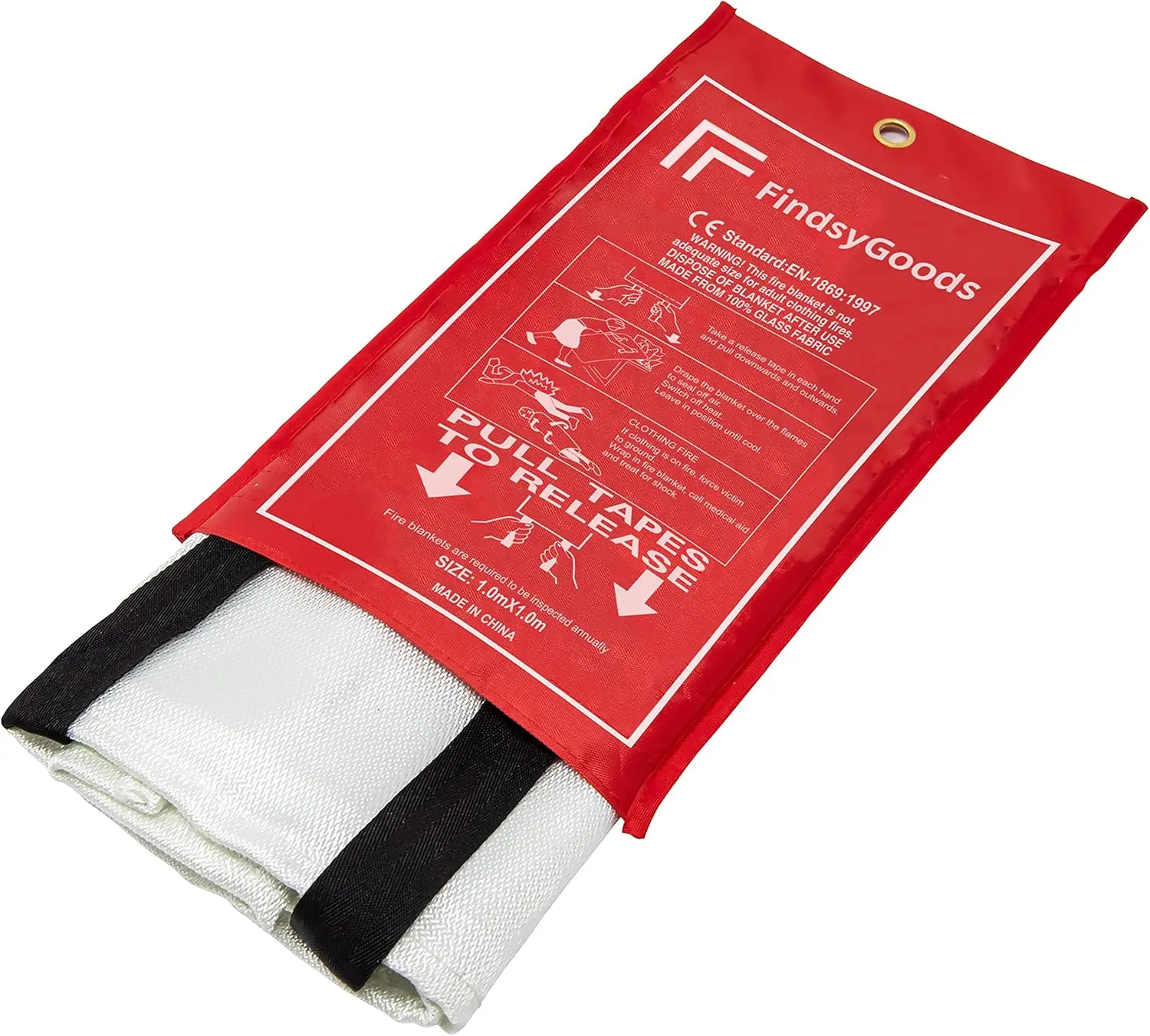 Fire Blanket for Home Emergency Safety and Prevention | Heat Resistant and Flame Retardant, Heavy Duty Fiberglass | 40x 40, White